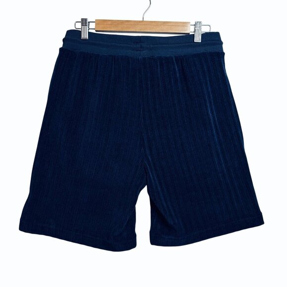 Sergio Tacchini Chenille Velour Shorts Mens S Textured Maritime Blue Sportswear - Picture 6 of 9